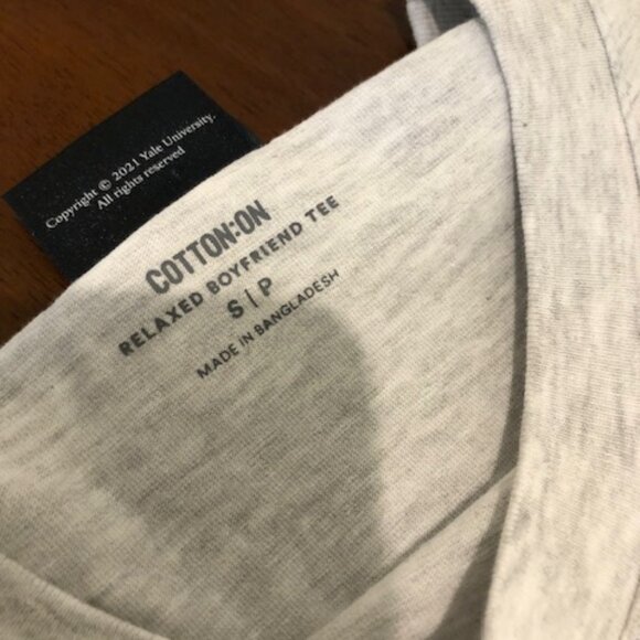 Yale University Bulldog Cotton Relaxed Boyfriend Tee Size S/P - Picture 6 of 11